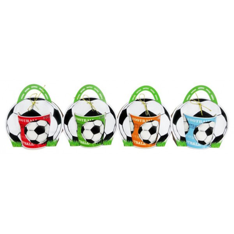 Taza diseño futbol en bolsa de regalo