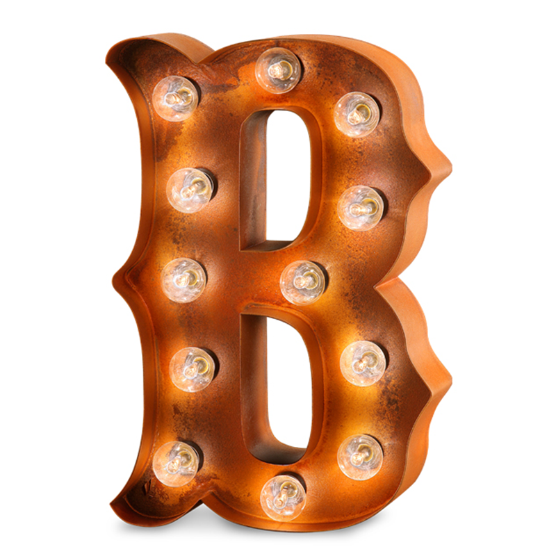 Letra decorativa "B" acabado oxido