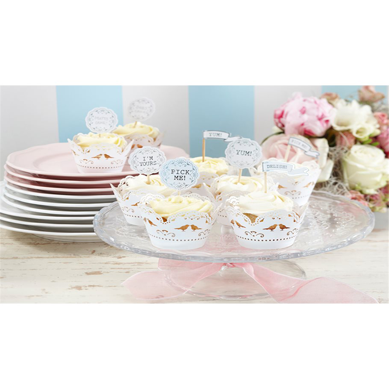 Toppers para cupcakes blancos (16 uds)